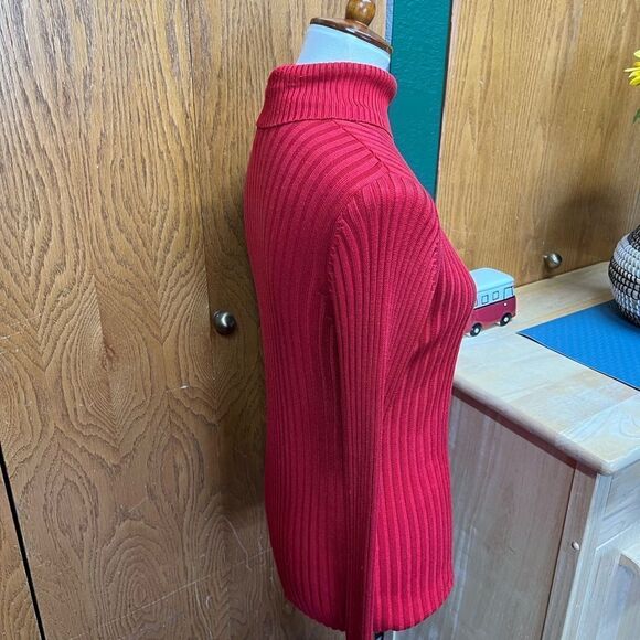 EUV Newman MarcusExclusive Vibrant Red Ribbed Sweater Size Medium #039 - Picture 3 of 6